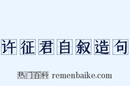 许征君自叙造句是什么意思的图片